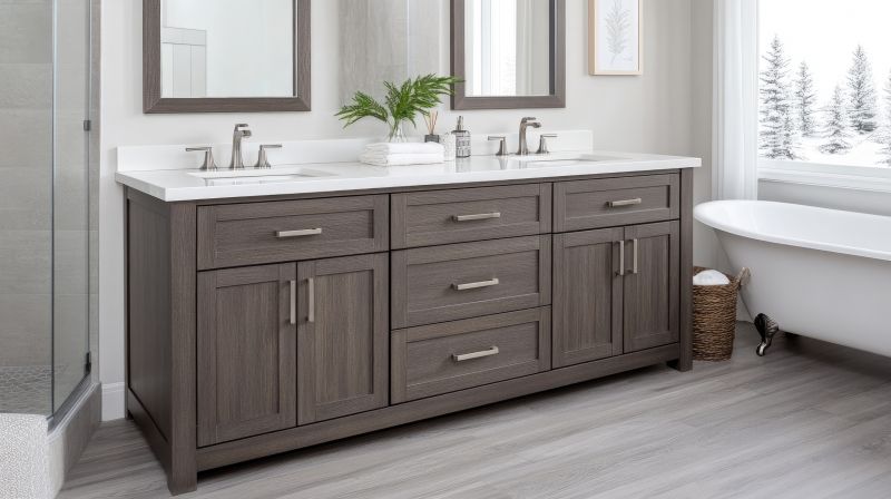 Bathroom with Floating Vanities